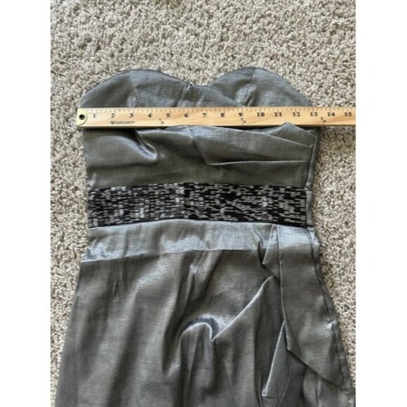 LOVE TEASE Cocktail Dress 3 Juniors Strapless Beaded detail Zipper Closure - Picture 6 of 12